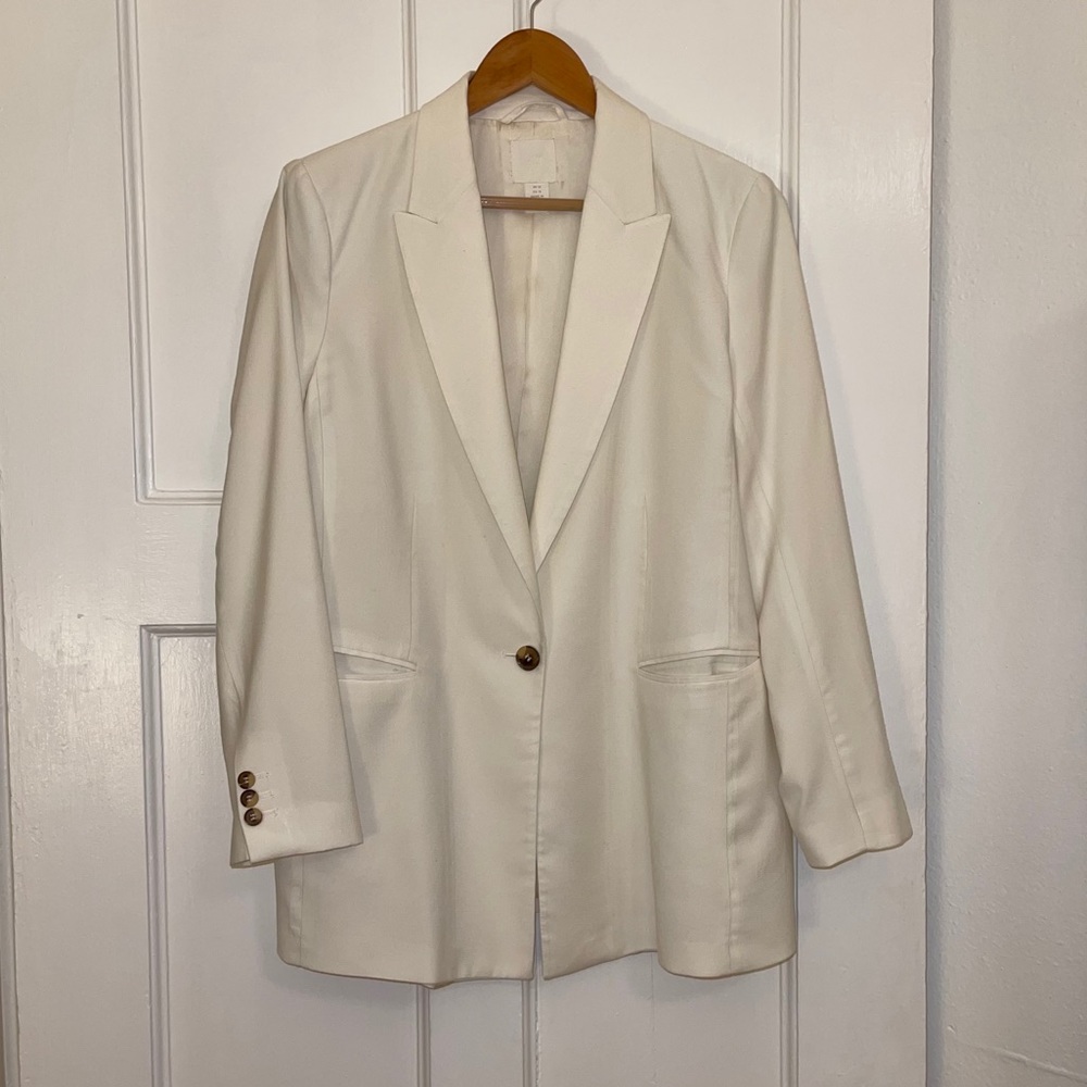 H&M White Jacket Size: 12